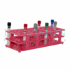 Portoir en plastique PP 90 places Rouge pour tube 5ml, 13mm (1pc)